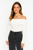 'Bellamy' Off Shoulder Fold Over Knit Top - Celes Fashion